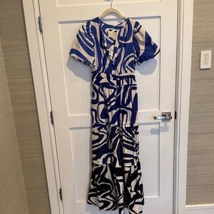 Somerset Blue and White Patterned Maxi Dress